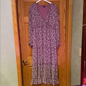 ARULA Purple Floral Long Sleeve Dress